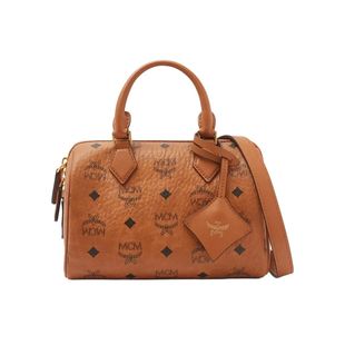 【自营】MCM Ella银色调金属五金件女士单肩斜挎手提包MWBFAEA03