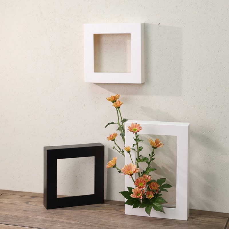 日式花道小原流自由组合桌面花壁挂简约摆件创意花器相框塑料插花