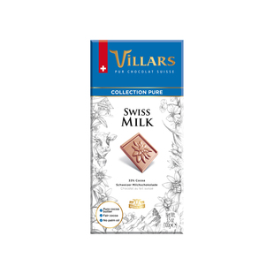 Villars/维利斯甄纯牛奶巧克力排块瑞士进口高端零食生日礼物送礼
