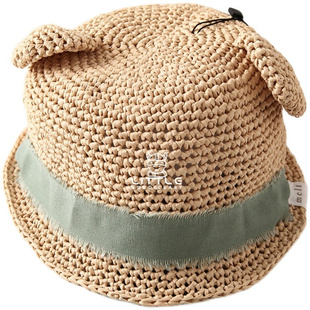 5件3折 Little日本melt纯手工小众男女童透气百搭兔耳朵帽遮阳帽