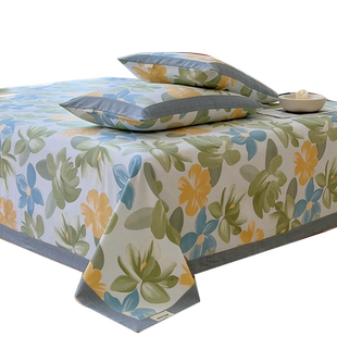 高颜值花卉款老粗布床单单件纯棉100全棉被单子大花一米五三件套