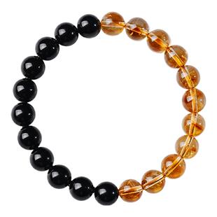 宫里上新黑曜石手串女黄水晶手链天然正品水晶高级感精致生日礼物