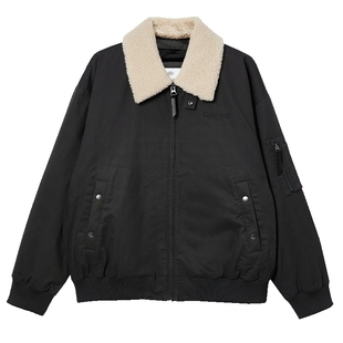 杰克琼斯夹克男秋冬复古羊羔绒可拆卸毛领宽松翻领棉衣服外套男装