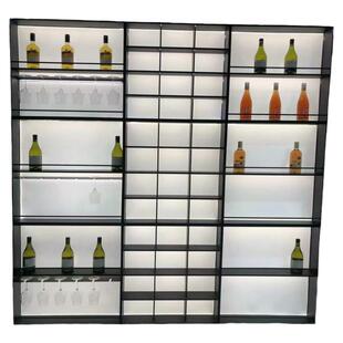 全屋定制铝板柜置物架调味架酒架酒柜发光背板无边框发光背板厂家