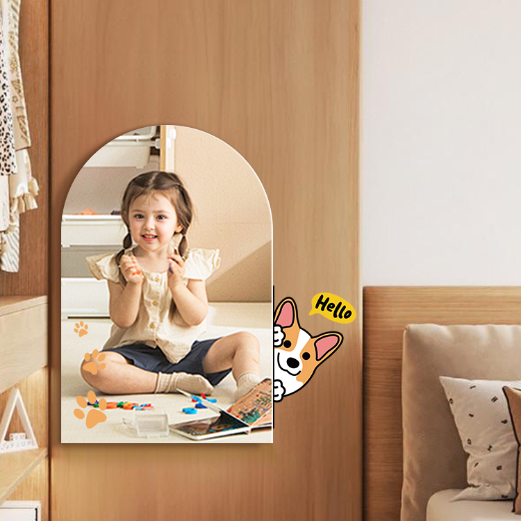 儿童全身镜衣柜镜子内装隐形贴柜门黏贴全身镜宿舍贴墙自粘玻璃镜