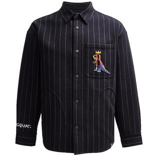 SEASONHIGH BSQ秋新款潮出街时尚百搭宽松毛巾绣按扣休闲衬衫男装