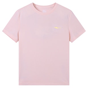 鸿星尔克女装纯色上衣官方旗舰透气圆领运动服冰丝速干短袖t恤女