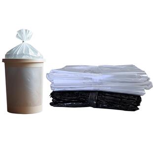宾馆酒店客房专用品一次性加厚白色透明平口小垃圾袋小号家用清洁