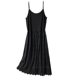 吊带连衣裙2026夏季新款大码胖mm无袖蕾丝中长款内搭背心打底裙子