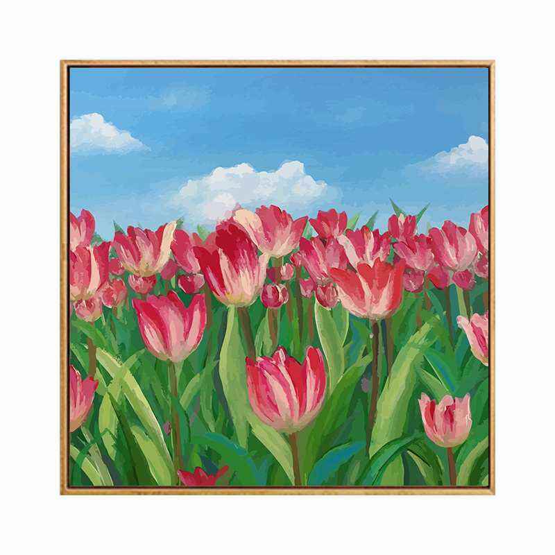 手绘油画纯手工自己画数字艺术感ins风高级diy简单款花样年华炫彩