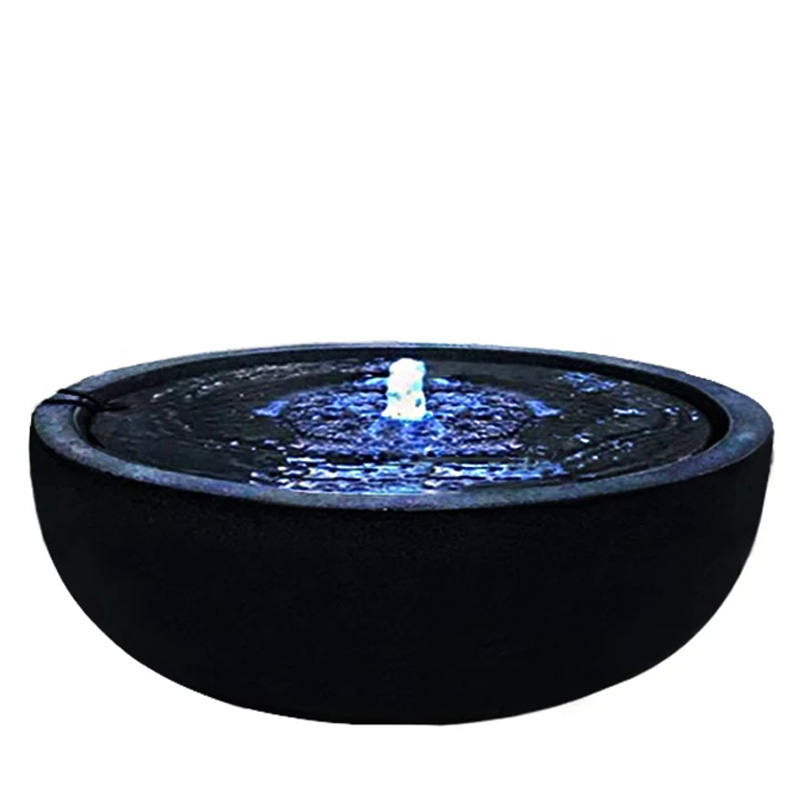 聚宝盆石雕喷泉庭院流水景观日式水钵禅意枯山水池户外循环水摆件