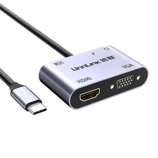 优联typec转hdmi/vga拓展坞插头多接口USB分线器电脑转接头笔记本ipad转换口适用于mac苹果系列扩展坞多功能