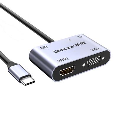 优联typec转hdmi/vga拓展坞插头多接口USB分线器电脑转接头笔记本ipad转换口适用于mac苹果系列扩展坞多功能