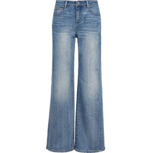 Vero Moda牛仔裤女25秋季复古微喇裤磨白修身韩式休闲裤325332015