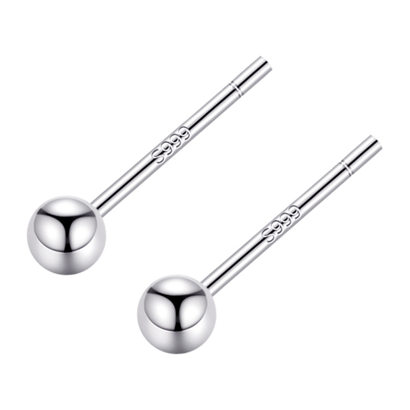 999纯银耳钉女养耳洞迷你耳骨钉防堵针小耳环睡觉免摘养耳棒耳饰