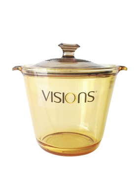 新品美国康宁晶彩透明玻璃锅 养生锅1.2L玻璃炖盅 汤锅炖锅