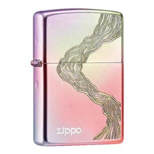 zippo打火机川流不息锻纱彩印官方旗舰芝宝煤油防风火机 送男友礼