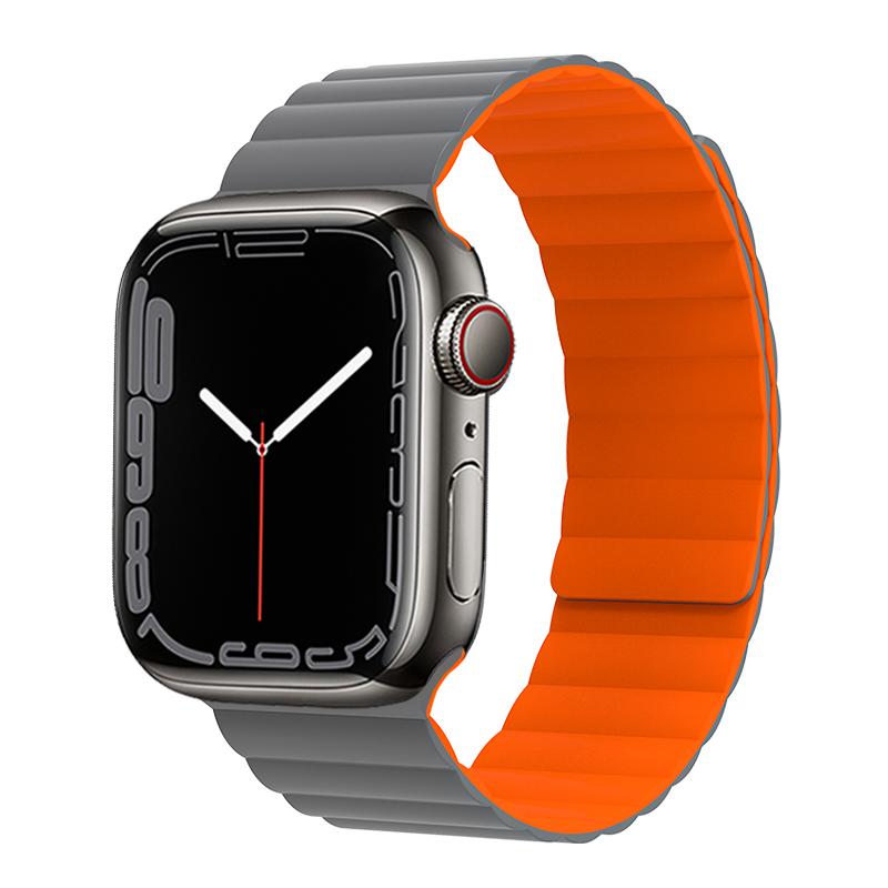 适用苹果手表S12表带iwatch S10硅胶磁吸运动applewatch11/10/9/8新款Ultra4/3夏季腕带