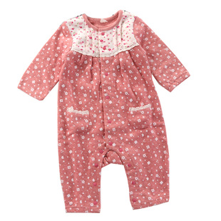 出口日单西松家婴儿秋冬加绒连体衣宝宝水洗绒保暖爬服哈衣70/80