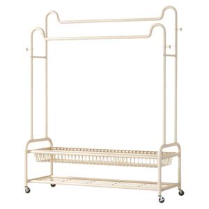 衣帽架落地衣架卧室内家用双杆挂衣架简易衣服收纳置物架晾衣架子