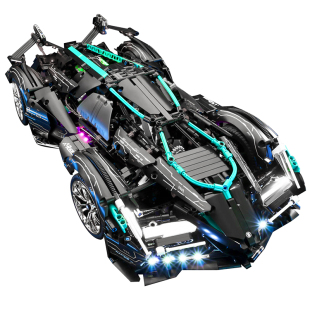 兰博基尼黑金典藏黑武士机械跑车积木高难度拼装玩具摆件男孩礼物