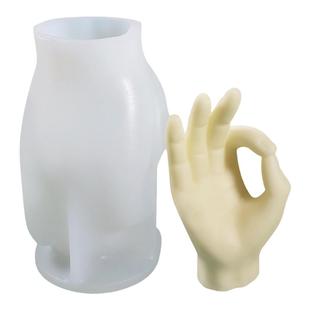 手势手指香薰蜡烛硅胶模具 DIY创意手工皂石膏矿香石摆件蛋糕模具