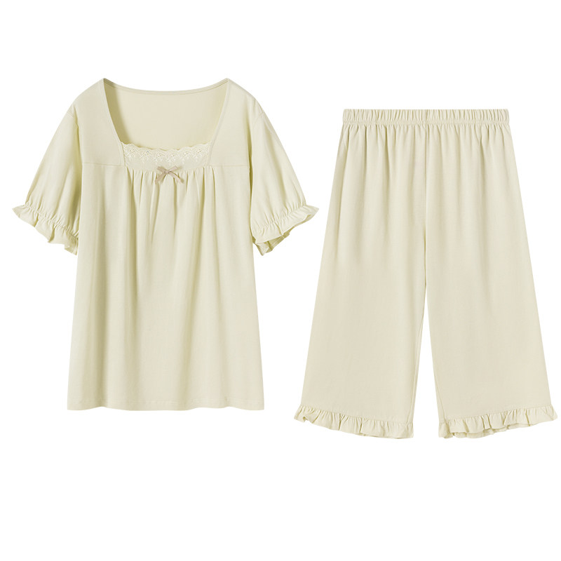 顶瓜瓜女士纯棉可外穿家居服套装
