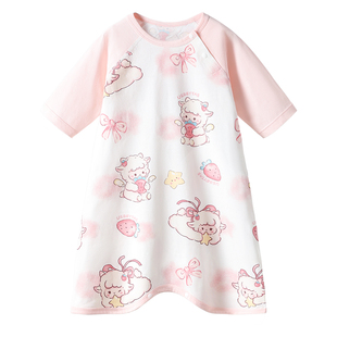 贝肽斯儿童睡裙夏季薄款凉感睡衣小孩睡袍纯棉A类宝宝睡袋防踢被