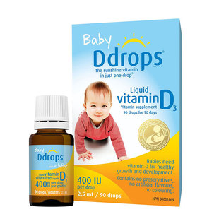 Ddrops婴幼儿d3滴剂维d儿童维生素d宝宝vd3新生儿400iu婴儿90滴