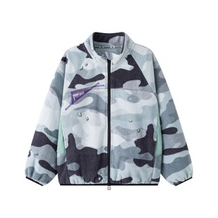 漫画家【迷彩糯糯绒】抗静电儿童抓绒保暖运动中间层糯糯绒外套