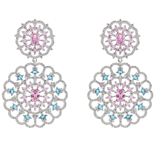LAMUANA潘多拉紫罗兰系列小众设计高级感彩色钻奢华耳钉耳环耳饰
