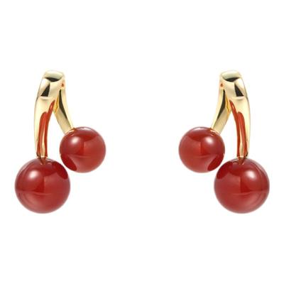 高级耳坠耳环红玛瑙新中式国风女