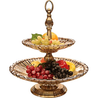 双层果盘客厅茶几摆件