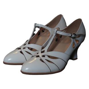 奈里法式复古民国旗袍酒杯跟高跟鞋镂空丁字带玛丽珍女鞋深口单鞋