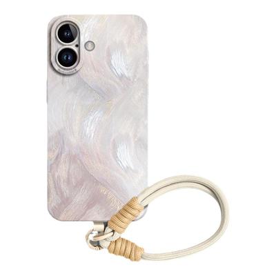 羽纱流彩带防丢手绳液态硅胶壳