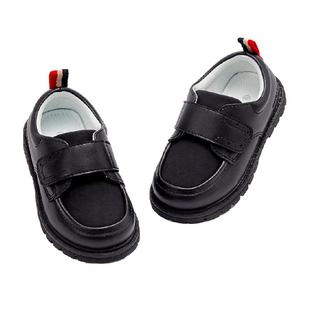 戴维贝拉儿童皮鞋英伦风2025新款秋装男童黑色小皮鞋女童单鞋米色