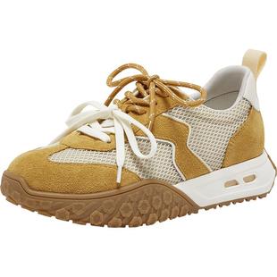 SKAP圣伽步女鞋2026春季新款德训鞋运动鞋双鞋带厚底女款休闲鞋