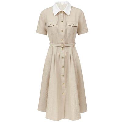 VeroModa时尚A字高腰衬衫连衣裙