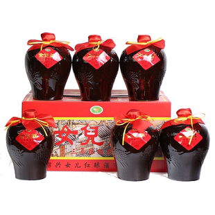 绍兴女儿红黄酒三年陈花雕酒1L*6坛手工陈年糯米花雕酒12斤整箱装