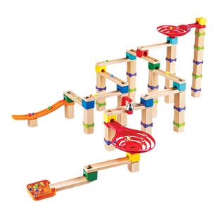 Hape滚珠轨道积木玩具夸得瑞拉弹珠大颗粒滑道儿童多米诺骨牌木质