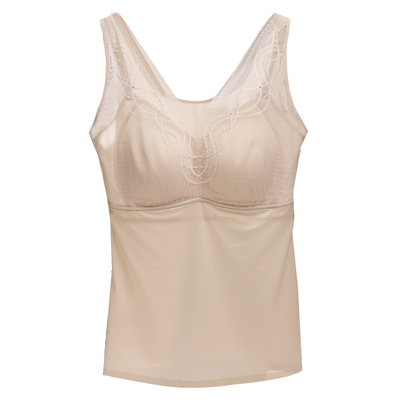 桑蚕丝文胸一体背心女胖MM大码