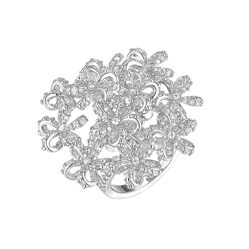 【卢昱晓同款】GdV花影系列水晶花簇戒指百搭轻奢花团指环礼物