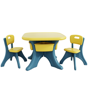 哈比树宝宝学习桌儿童桌椅套装塑料幼儿园学习写字桌家用游戏桌椅