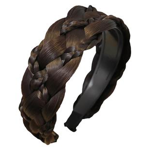 鱼骨辫假发发箍女一体加宽麻花辫子编发头箍发卡遮白发头窟压发捆