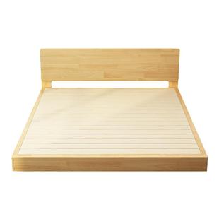 北欧全实木床双人榻榻米落地床架儿童单人矮床日式现代简约硬板床