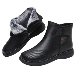 老北京棉鞋女冬季加绒加厚短靴防滑软底老人鞋中老年妈妈女士鞋子