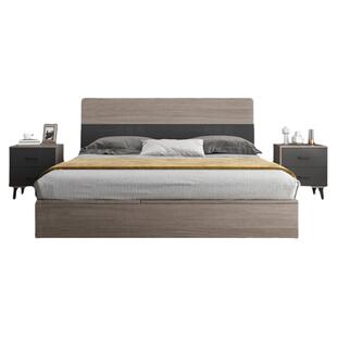 储物床现代简约1米5次卧出租房用高箱体主卧1米8双人收纳榻榻米床