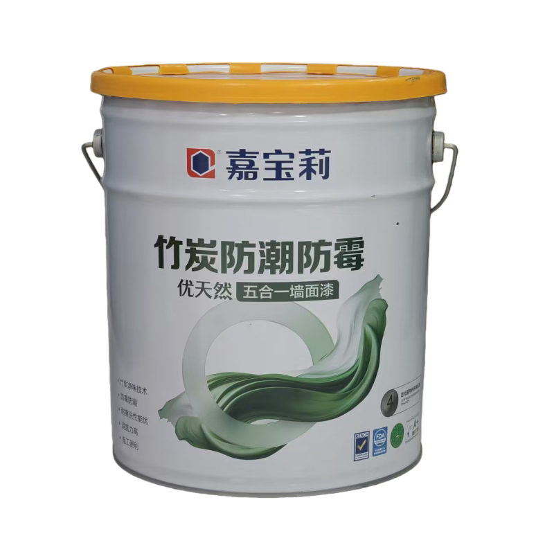嘉宝莉优天然竹炭防潮防霉五合一墙面漆内墙乳胶漆哑光白色墙面漆