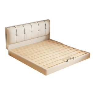 纯实木悬浮床小户型齐边薄床头静音互不干扰可定制加厚排骨架床架