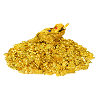 实心金元宝花生如意金条摆件仿真聚宝盆百福缸填缸相框乔迁送礼